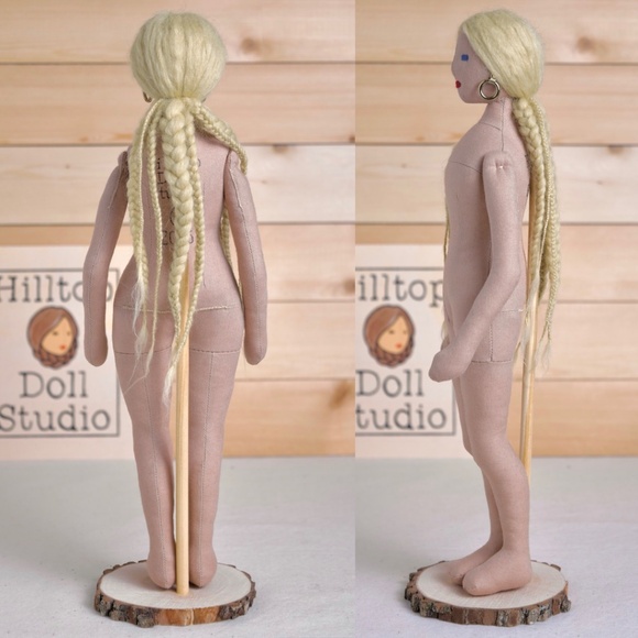 Fabric Doll "Brea" Handcrafted Textile Cloth Heirloom Primitive Doll - Picture 7 of 11